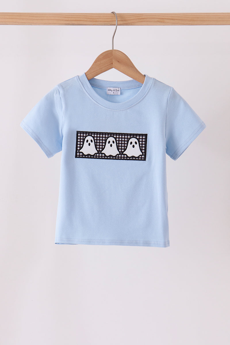 Blue ghost embroidery top - Aaria Tees Aaria Tees