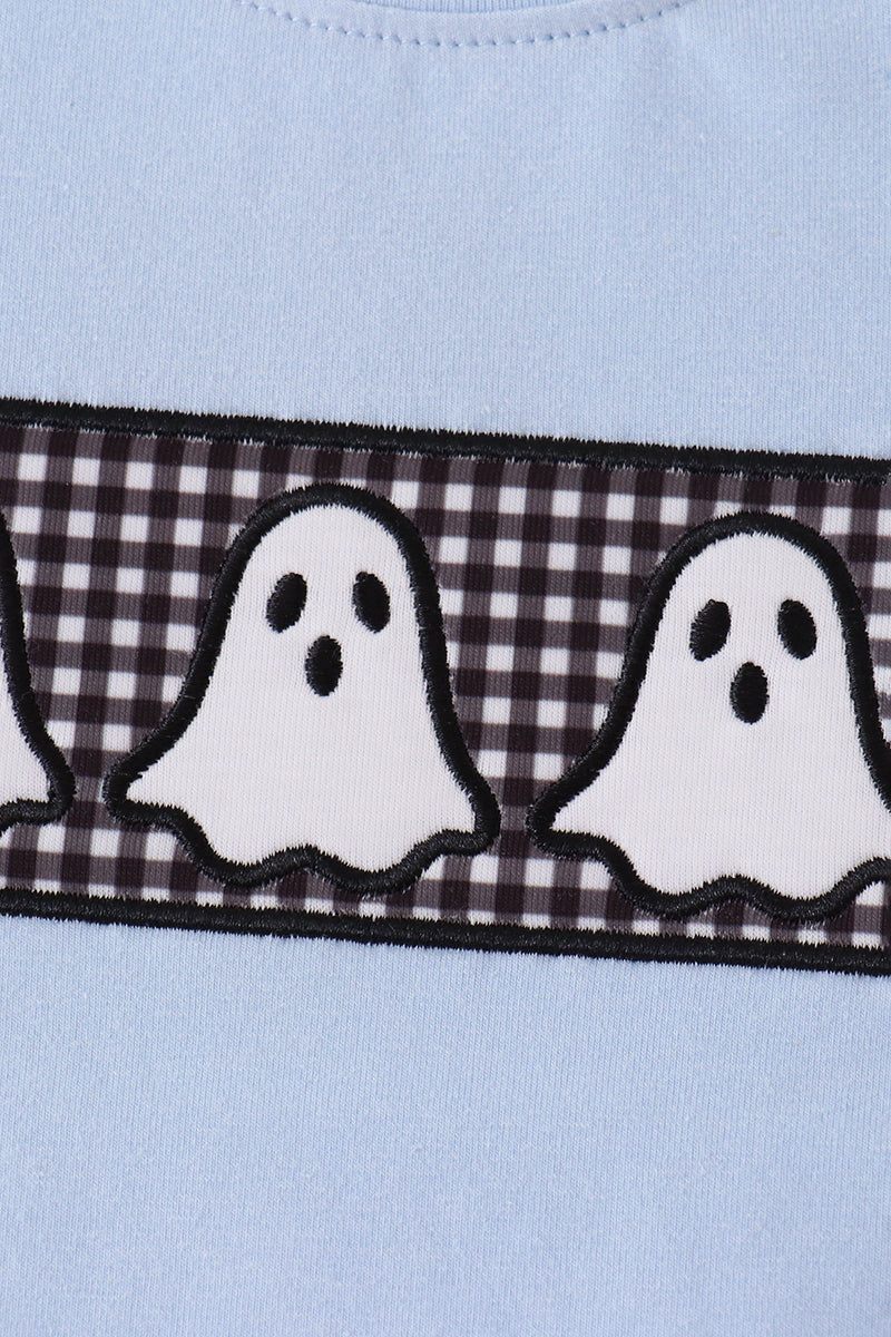 Blue ghost embroidery top - Aaria Tees Aaria Tees