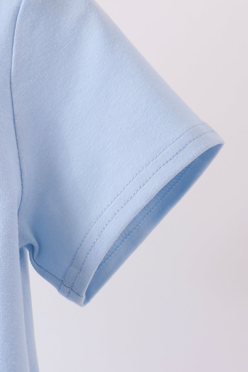 Blue ghost embroidery top - Aaria Tees Aaria Tees