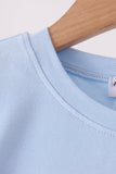 Blue ghost embroidery top - Aaria Tees Aaria Tees