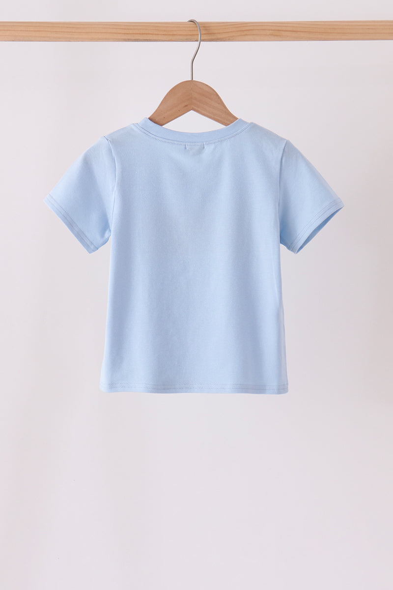 Blue ghost embroidery top - Aaria Tees Aaria Tees