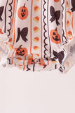 Pumpkin bow embroidery ruffle bubble Aaria Tees