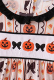 Pumpkin bow embroidery ruffle dress Aaria Tees