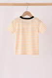 Pumpkin embroidery stripe top Aaria Tees