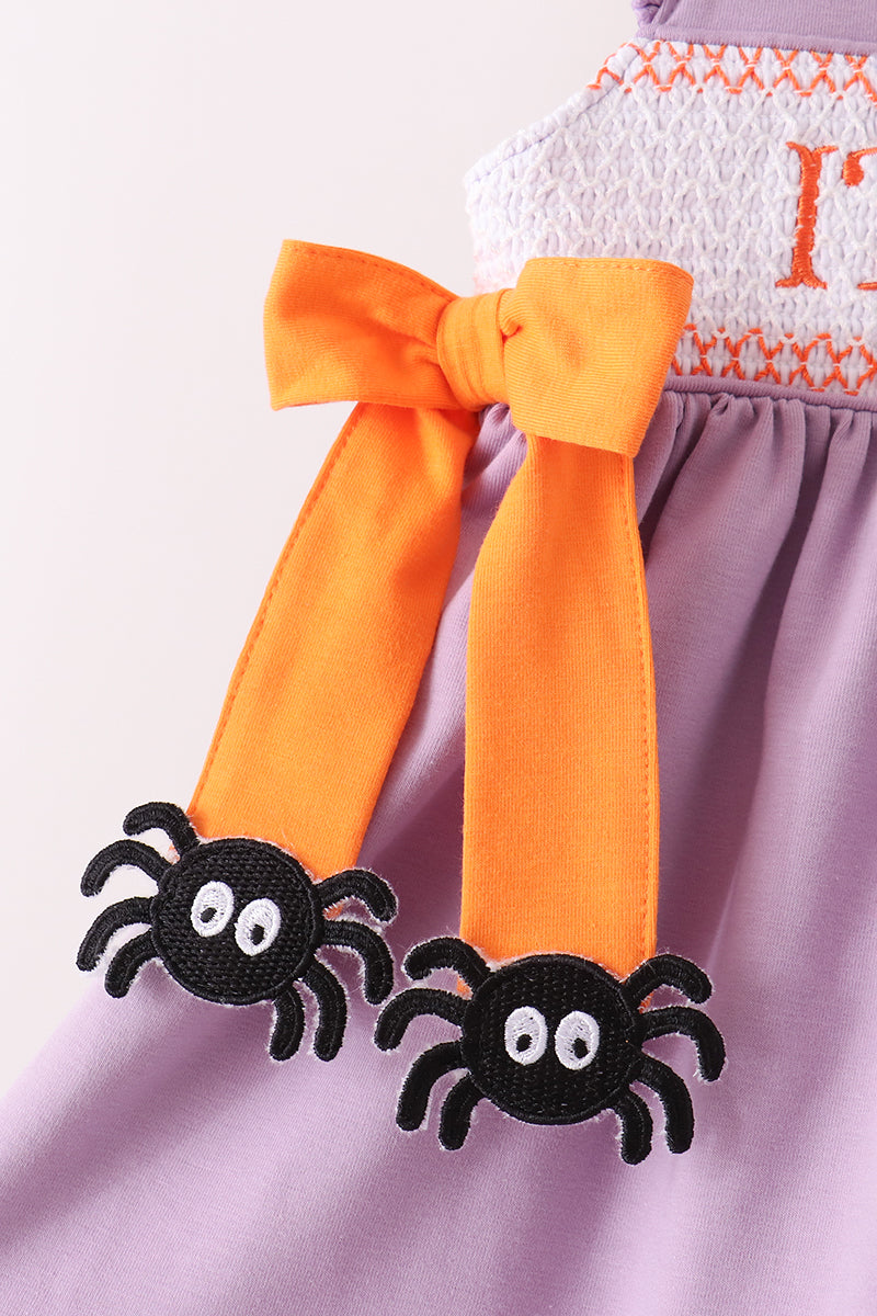 Purple spider smocked ruffle bloomer set - Aaria Tees Aaria Tees