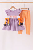 Purple spider smocked ruffle pants set - Aaria Tees Aaria Tees
