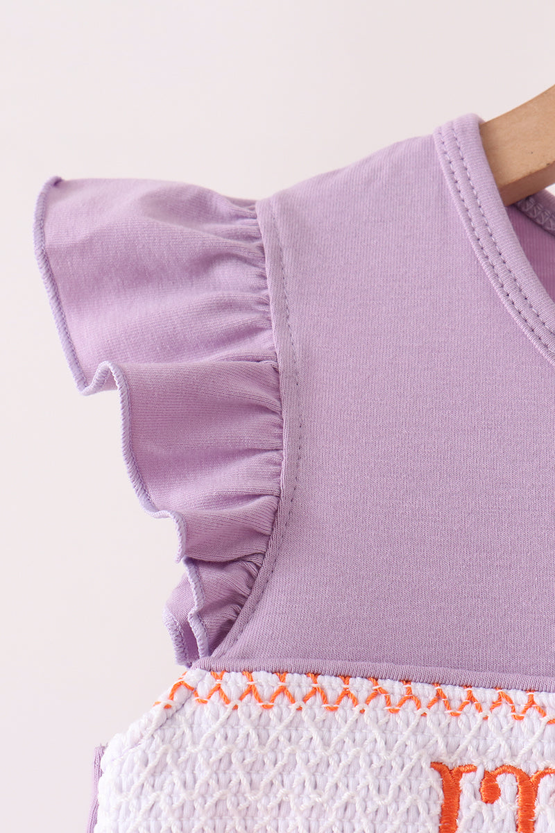 Purple spider smocked ruffle pants set - Aaria Tees Aaria Tees