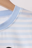 Blue stripe spider embroidery top - Aaria Tees Aaria Tees