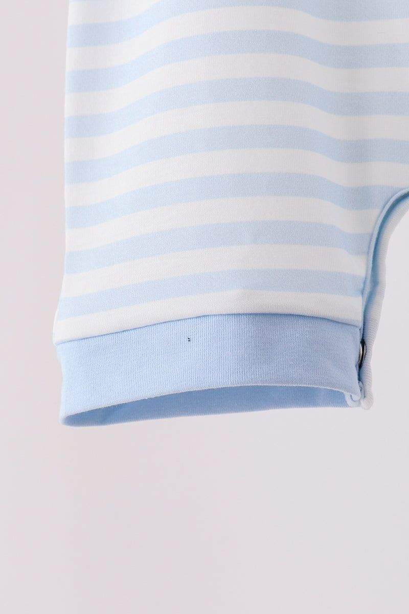 Blue stripe spider embroidery romper - Aaria Tees Aaria Tees