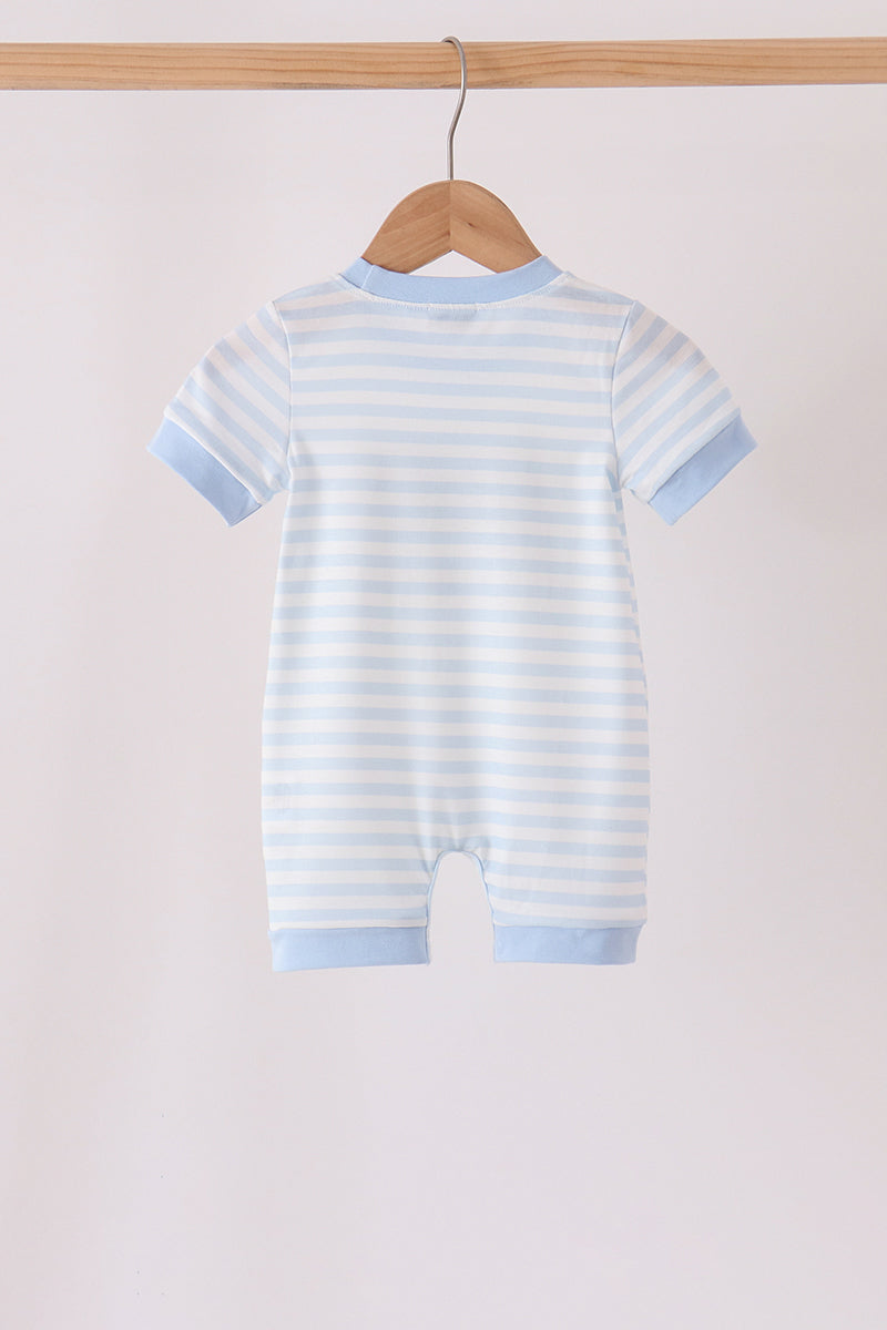 Blue stripe spider embroidery romper - Aaria Tees Aaria Tees