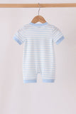 Blue stripe spider embroidery romper - Aaria Tees Aaria Tees