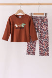 Brown camouflage hunting embroidery pants set Aaria Tees