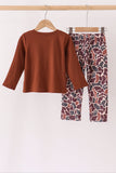 Brown camouflage hunting embroidery pants set Aaria Tees