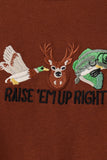 Brown camouflage hunting embroidery romper Aaria Tees