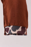 Brown camouflage hunting embroidery romper Aaria Tees
