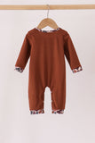 Brown camouflage hunting embroidery romper Aaria Tees