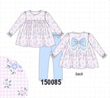 Pink floral bow pants set Aaria Tees