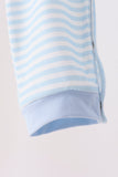 Blue turkey embroidery stripe romper Aaria Tees