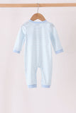 Blue turkey embroidery stripe romper Aaria Tees