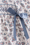 Teal floral smocked bow dress - Aaria Tees Aaria Tees