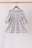 Teal floral smocked bow dress - Aaria Tees Aaria Tees