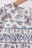 Teal floral smocked pants set - Aaria Tees Aaria Tees