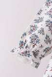 Teal floral smocked pants set - Aaria Tees Aaria Tees