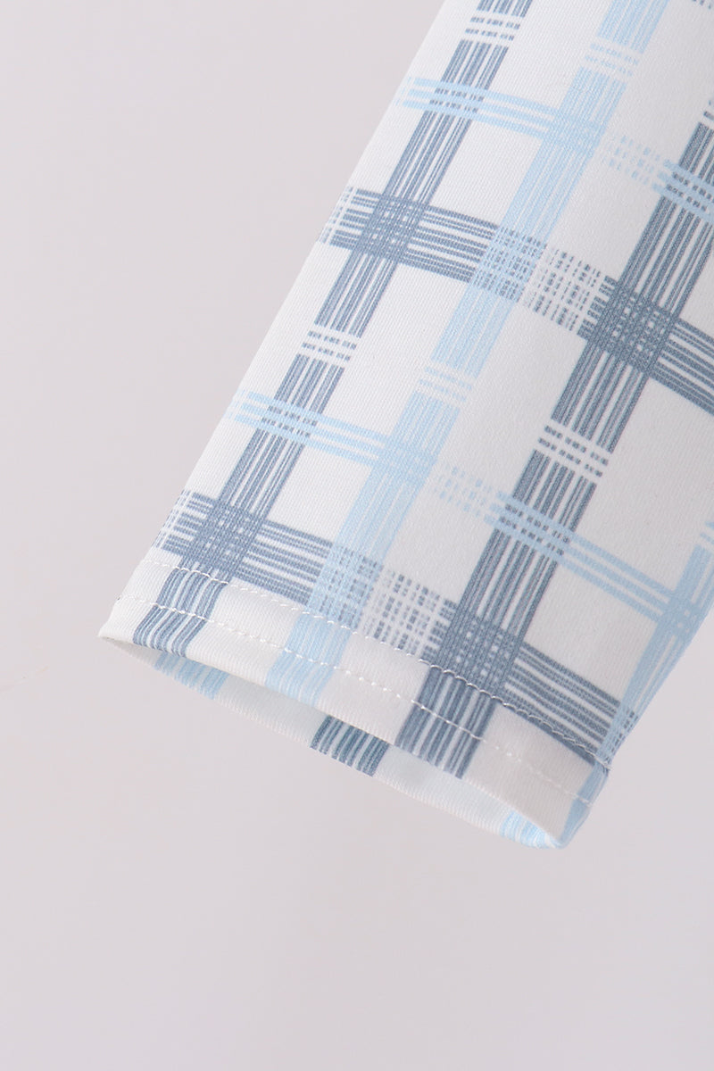 Blue plaid pocket top - Aaria Tees Aaria Tees