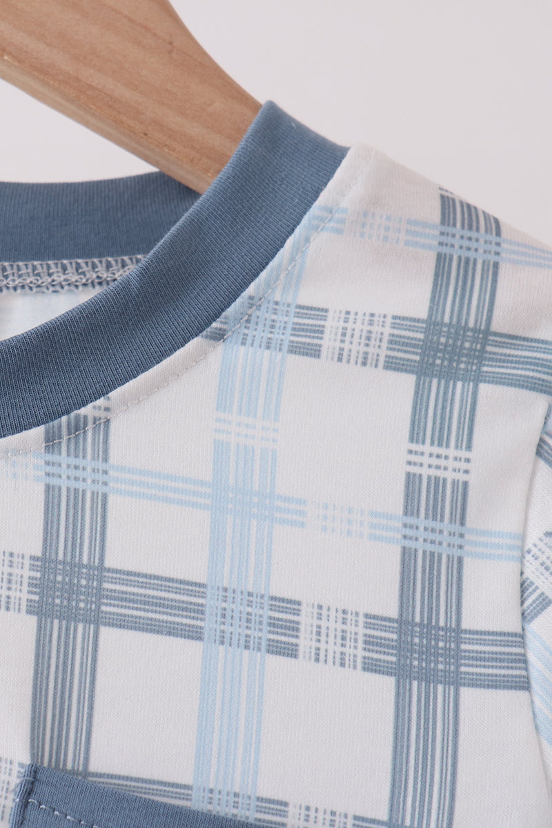 Blue plaid pocket top - Aaria Tees Aaria Tees