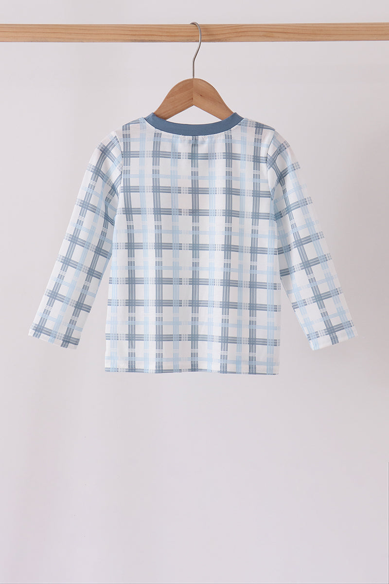 Blue plaid pocket top - Aaria Tees Aaria Tees