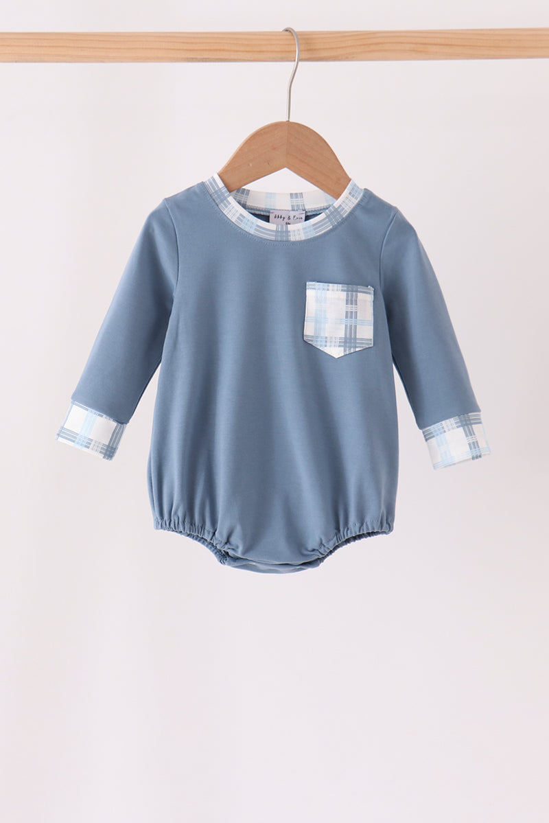 Blue plaid pocket bubble - Aaria Tees Aaria Tees