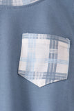 Blue plaid pocket bubble - Aaria Tees Aaria Tees