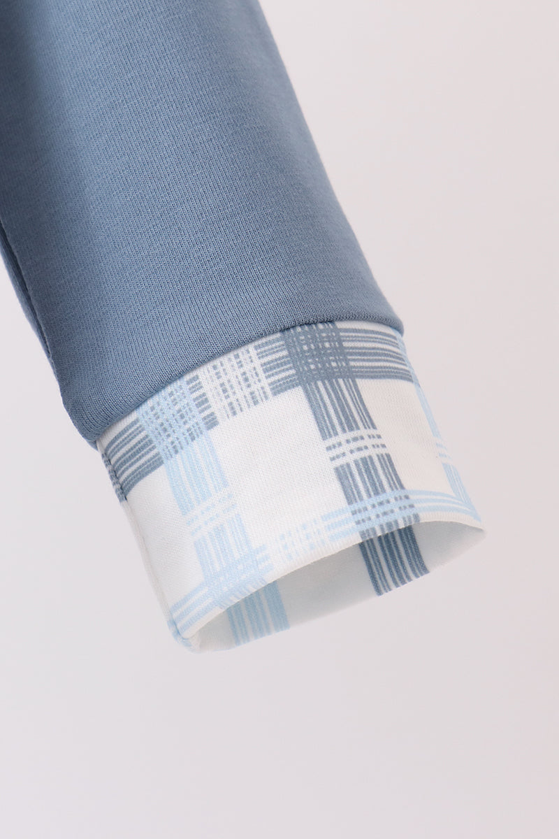 Blue plaid pocket bubble - Aaria Tees Aaria Tees