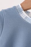 Blue plaid pocket bubble - Aaria Tees Aaria Tees