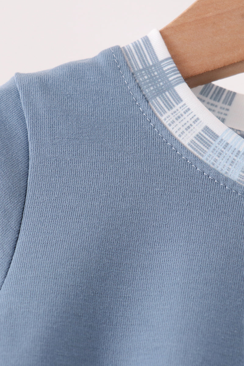 Blue plaid pocket bubble - Aaria Tees Aaria Tees