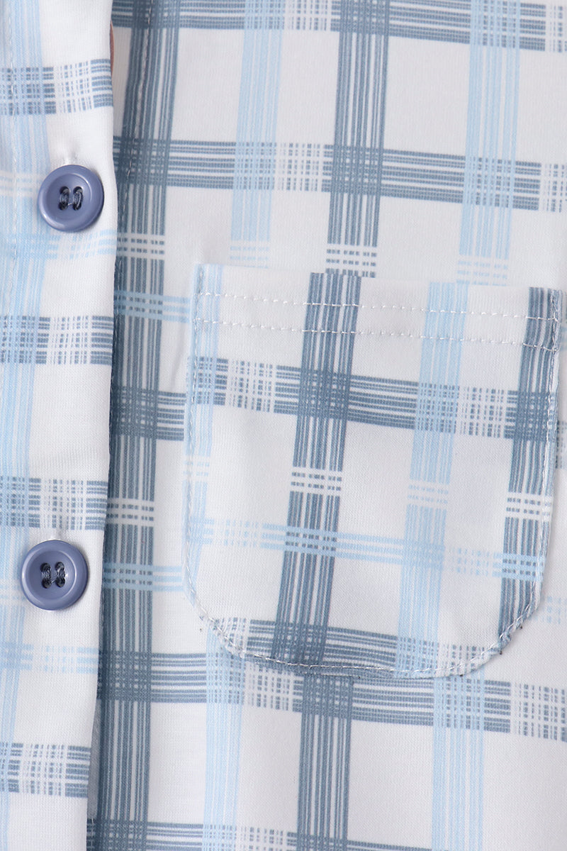 Blue plaid button down shirt - Aaria Tees Aaria Tees