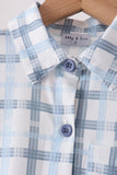 Blue plaid button down shirt - Aaria Tees Aaria Tees