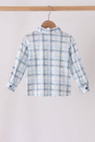 Blue plaid button down shirt - Aaria Tees Aaria Tees