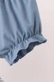 Teal floral smocked bloomer set - Aaria Tees Aaria Tees