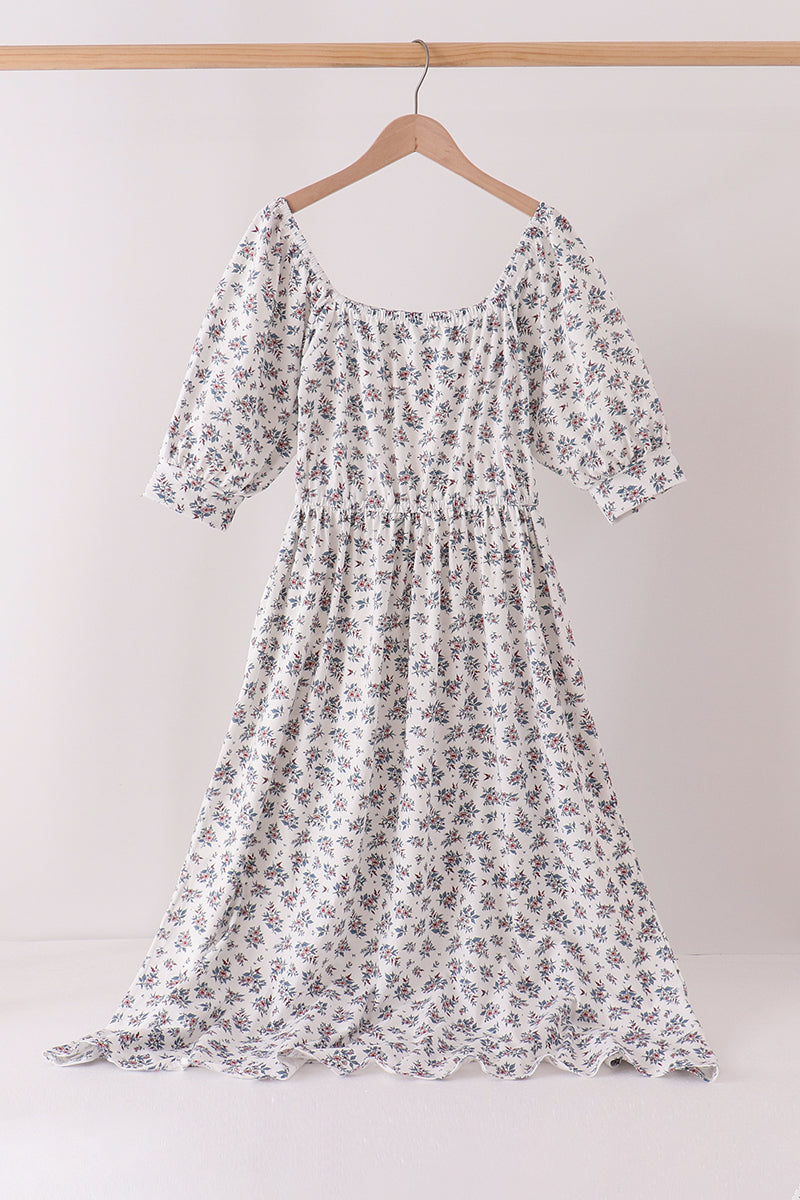 Teal floral mom dress - Aaria Tees
