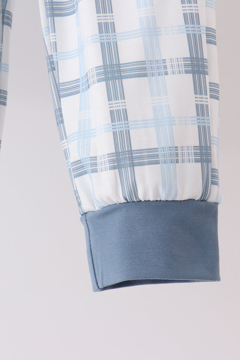 Blue plaid jogger set - Aaria Tees Aaria Tees