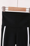 Black Flare Double Side Stripe Active Pants Aaria Tees