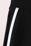 Black Flare Double Side Stripe Active Pants Aaria Tees