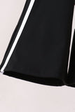 Black Flare Double Side Stripe Active Pants Aaria Tees