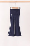 Navy Flare Double Side Stripe Active Pants Aaria Tees