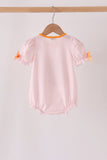 Pink cats Jack-O-Lantern applique bubble - Aaria Tees Aaria Tees