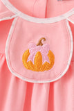 Pink pumpkin embroidery dress Aaria Tees