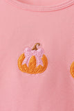 Pink pumpkin embroidery pants set Aaria Tees