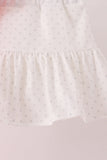 Pink pumpkin embroidery skorts set Aaria Tees