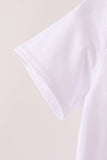 Blue pumpkin embroidery top Aaria Tees